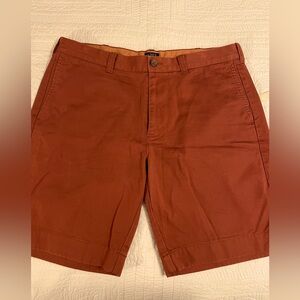 J crew flex gramercy shorts 34w 18” length Rust brown